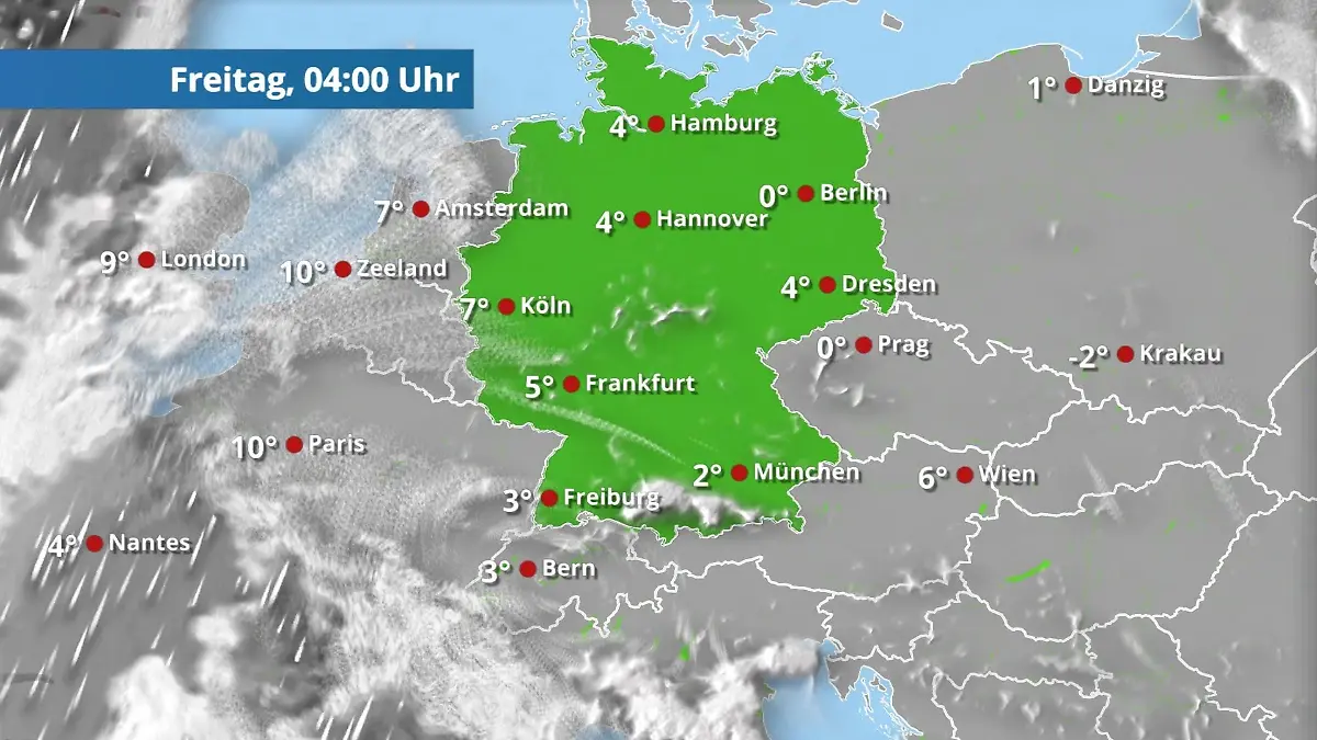 Prognose vom 5. März Der Regen- und Wolkenfilm für 48 Stunden