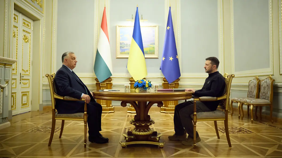 Praesident Wolodymyr Selenskyj empfaengt Ungarns Ministerpraesident Viktor Orban am 02.07.2024 in Kiew. The Meeting of the President of Ukraine with the Prime Minister of Hungary in Kyiv Foto:The Presidential Office of Ukraine via