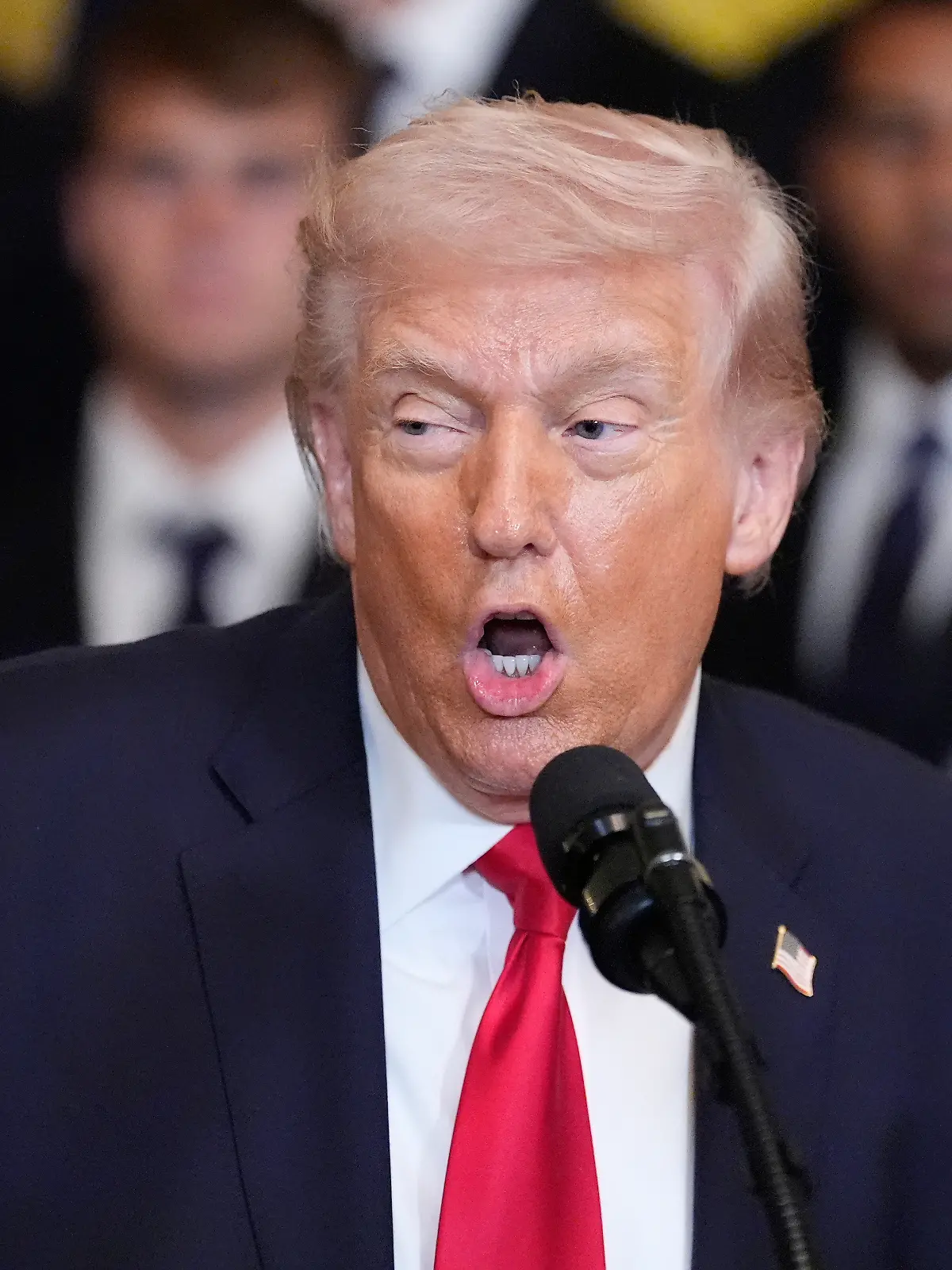 President Donald Trump speaks at an event to honor the 2025 Major League Soccer champions Inter Miami CF in the East Room of the White House, Thursday, March 5, 2026, in Washington. (AP Photo/Alex Brandon)