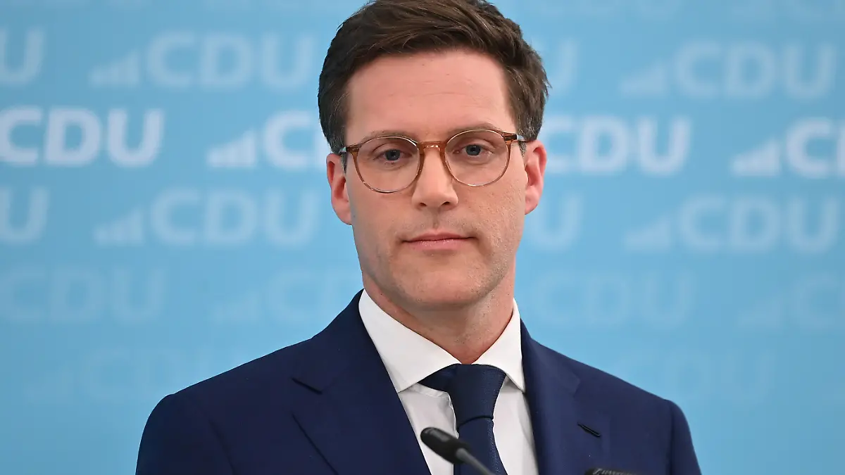 Pressekonferenz am 19.02. Manuel HAGEL (CDU Baden Wuerttemberg), Einzelbild,angeschnittenes Einzelmotiv,Portrait,Portraet. 38.Parteitag der Christlich Sozialen Union CDU am 20.und 21.02.2026 ,Messe Stuttgart.