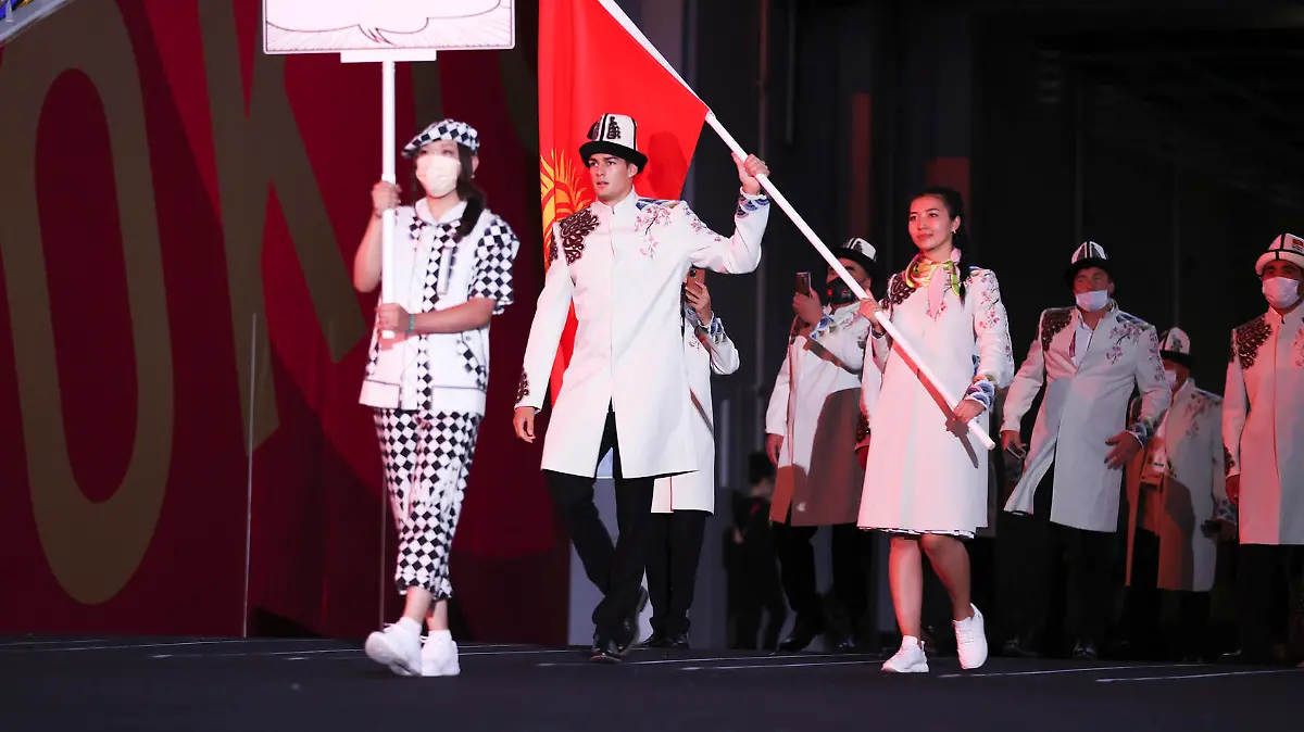 Manche Athleten trugen in Tokio bei der Eröffnungsfeier keine Maske.
