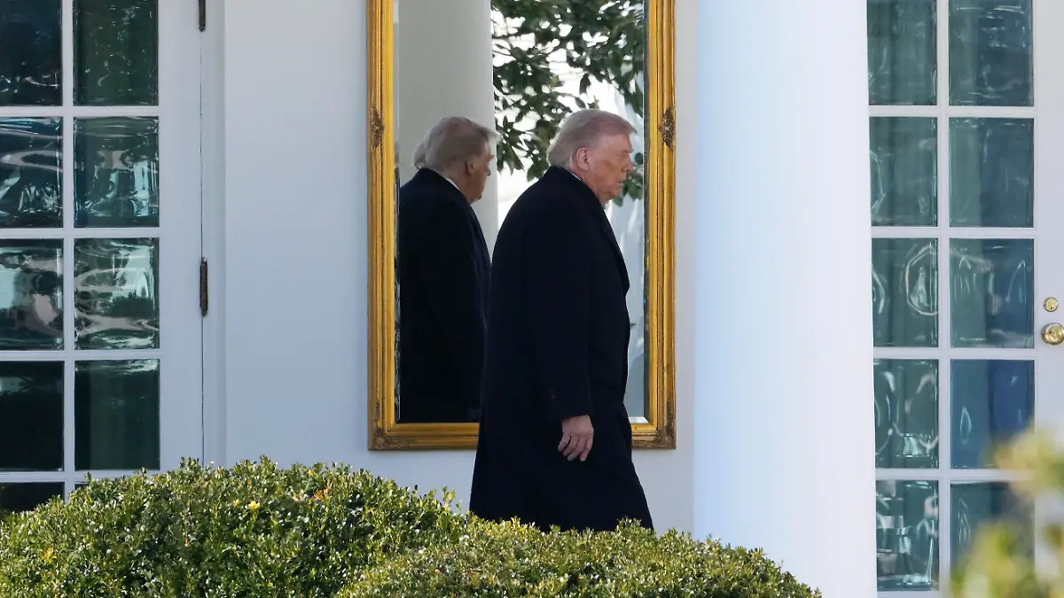 US President Donald Trump speaks with reporters about Cuba, Iran, and Epstein files before departing to Corpus Christi, Texas, on February 27, 2026, at South Lawn/White House in Washington DC, USA. (Photo by Lenin Nolly/NurPhoto)