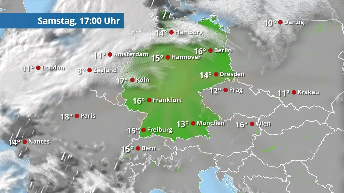 Prognose vom 7. März Der Regen- und Wolkenfilm für 48 Stunden