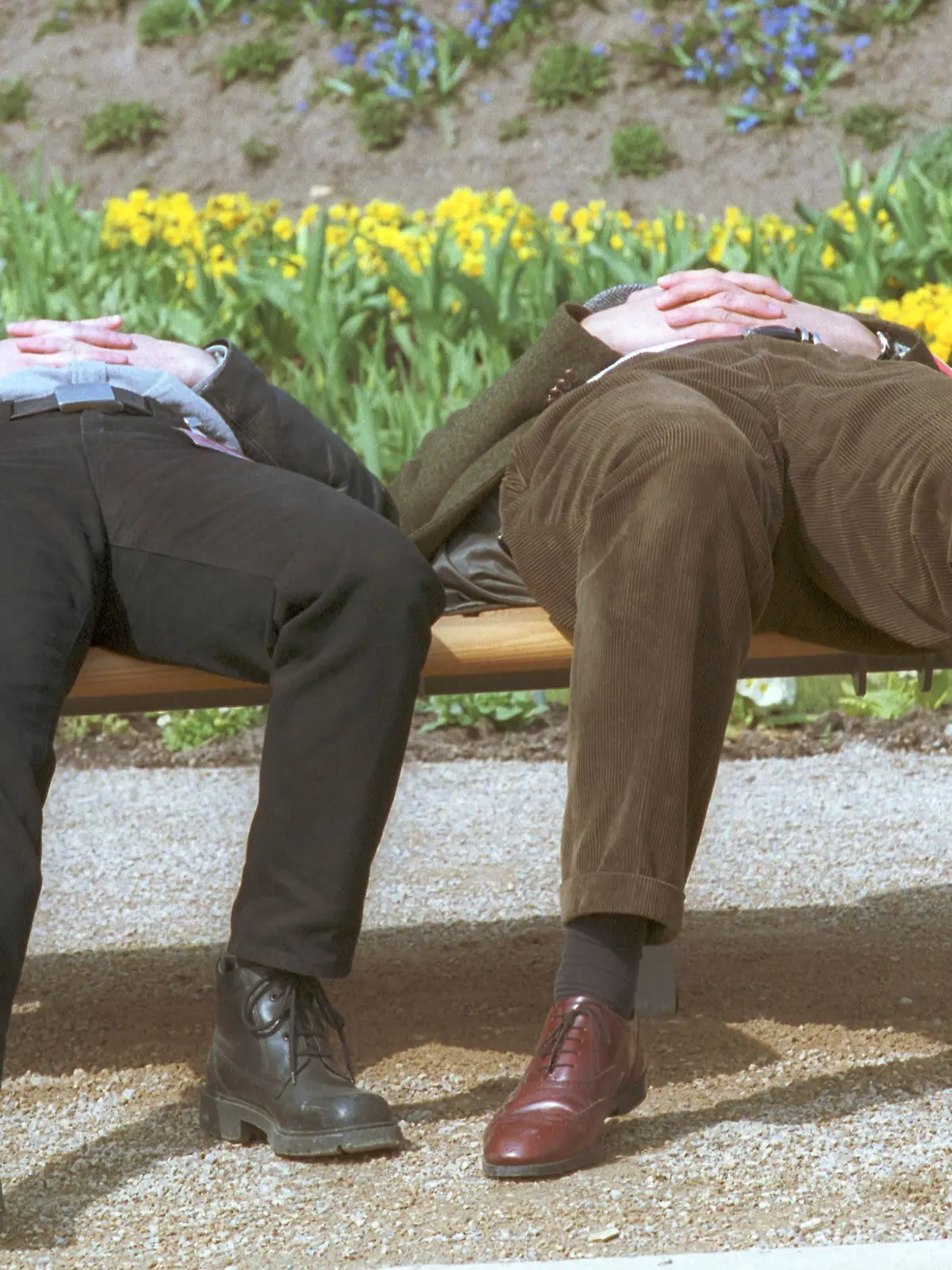 Pause . Zwei Besucher der Bundesgartenschau in Potsdam bei einem Nickerchen. Potsdam , den 01.06.2001 , , , Potsdam Deutschland PUBLICATIONxINxGERxSUIxAUTxONLY Copyright: xNicolexMaskusx

Break Two Visitors the Federal Garden Show in Potsdam at a Nap Potsdam the 01 06 2001 Potsdam Germany PUBLICATIONxINxGERxSUIxAUTxONLY Copyright xNicolexMaskusx  