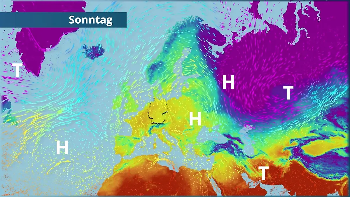 Prognose vom 7. März Der Strömungsfilm für Europa für 5 Tage