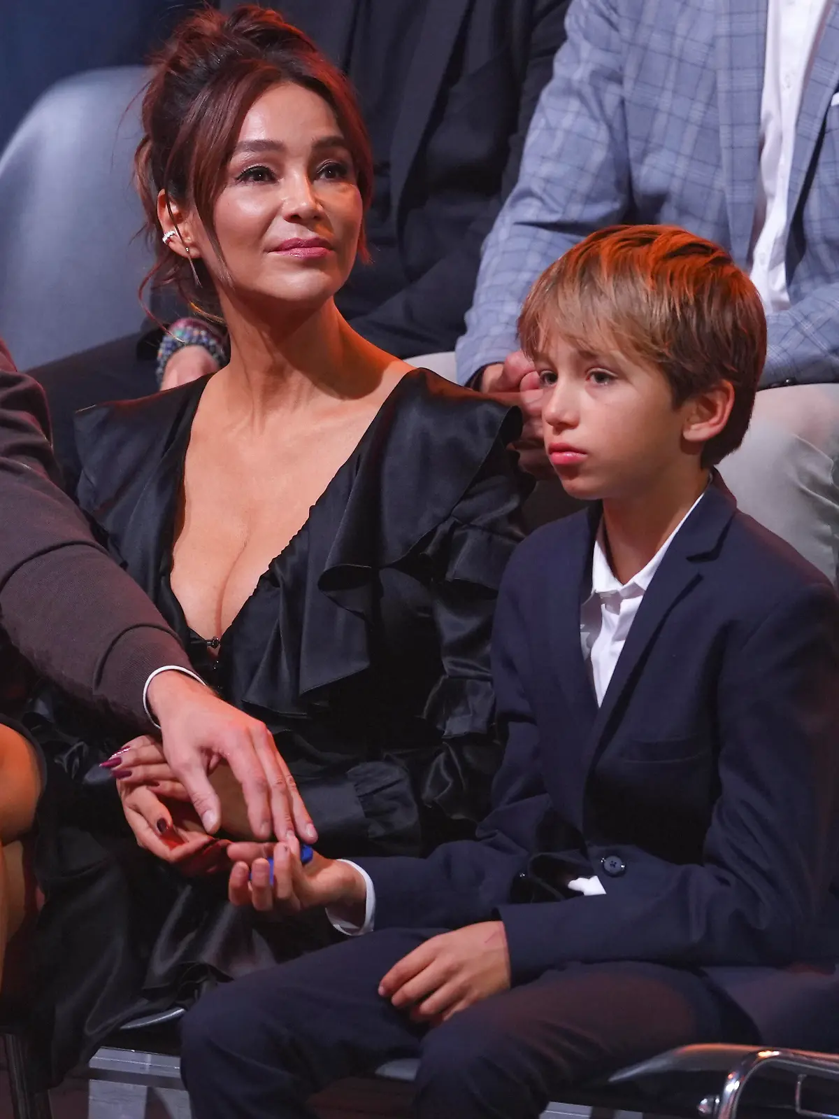 Verona Pooth mit Ehemann Franjo und Sohn Rocco druecken die Daumen fuer Diego im Publikum beim Finale der RTL Show Lets Dance 2025 in Koeln, 23.05.2025