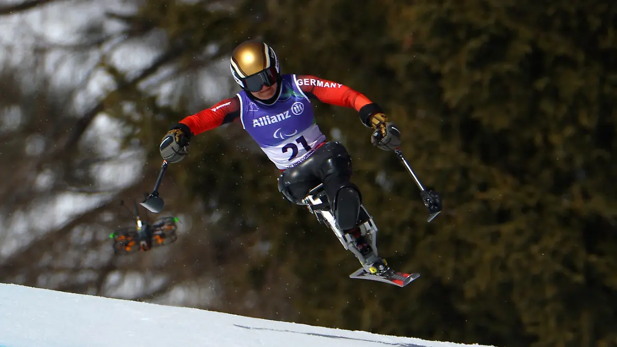 Milano Cortina 2026 Paralympics - Para Alpine Skiing - Women's Downhill Sitting - Tofane Alpine Skiing Centre, Belluno, Italy - March 07, 2026. Anna-Lena Forster of Germany in action REUTERS/Lisi Niesner