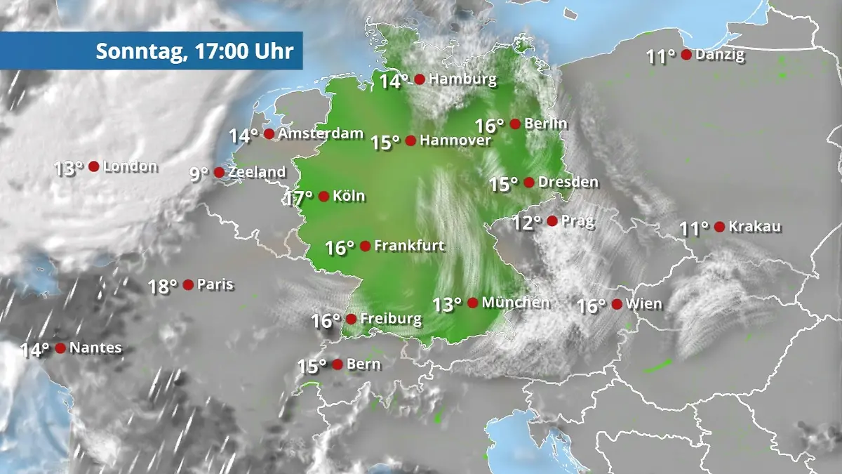 Prognose vom 8. März Der Regen- und Wolkenfilm für 48 Stunden