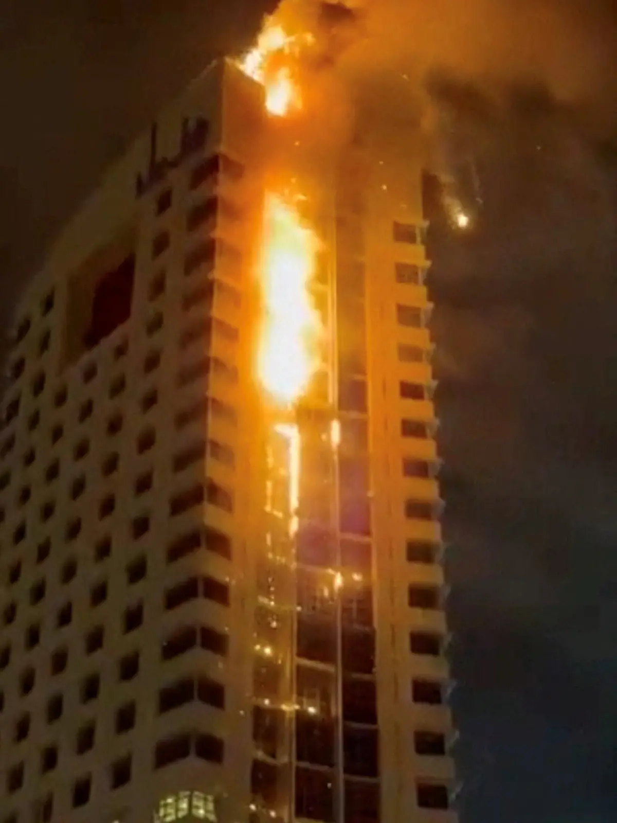 Smoke rises from a building on fire, in the aftermath of what the Kuwaiti Army says is a drone attack, amid the U.S.-Israeli conflict with Iran, in Kuwait City, Kuwait March 8, 2026 in this screengrab taken from a social media video. SOCIAL MEDIA/via REUTERS  THIS IMAGE HAS BEEN SUPPLIED BY A THIRD PARTY. NO RESALES. NO ARCHIVES.  VERIFICATION: Reuters was able to confirm the location from buildings, road layout, road signs and the bridge which matched file image and satellite images. Coordinates of the building being hit were at 29.362763799479662, 47.98382949072929.  Reuters was able to confirm the date of the video from government statements and local news reports. Kuwait military wrote on X that some civilian facilities were damaged, and the General Organization for Social Insurance confirmed that the main building of the organization was targeted on March 8.      TPX IMAGES OF THE DAY