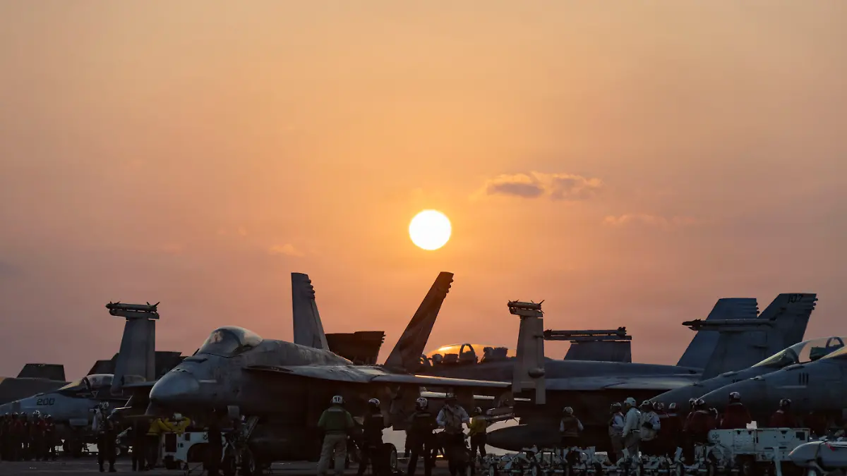 March 6, 2026, Undisclosed Location, United States: The sunsets over U.S. Navy F/A-18 fighter aircraft stacked on the flight deck of the Nimitz-class aircraft carrier USS Abraham Lincoln during Operation Epic Fury, March 4, 2026, from an undisclosed location. The United States and Israel launched joint strikes on Iran. (Credit Image: Â© Us Navy/U.S. Navy/Planet Pix via ZUMA Press Wire