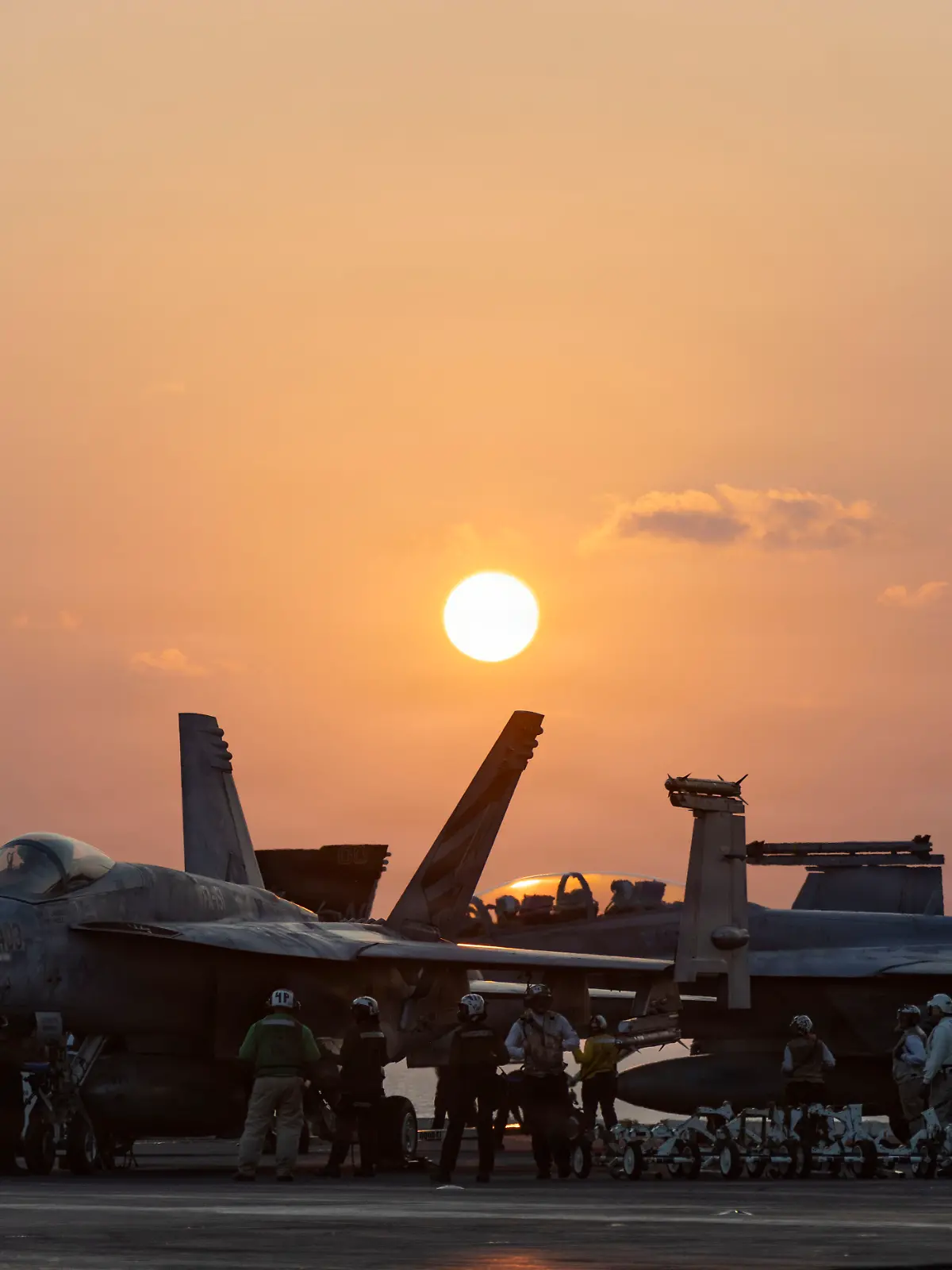 March 6, 2026, Undisclosed Location, United States: The sunsets over U.S. Navy F/A-18 fighter aircraft stacked on the flight deck of the Nimitz-class aircraft carrier USS Abraham Lincoln during Operation Epic Fury, March 4, 2026, from an undisclosed location. The United States and Israel launched joint strikes on Iran. (Credit Image: Â© Us Navy/U.S. Navy/Planet Pix via ZUMA Press Wire