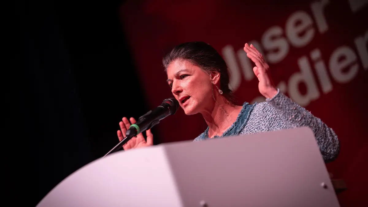 Sahra Wagenknecht in Mainz, Gründerin und ehemalige Parteivorsitzende von BSW im Wahlkampf zur Landtagswahl 2026 im Bundesland Rheinland-Pfalz