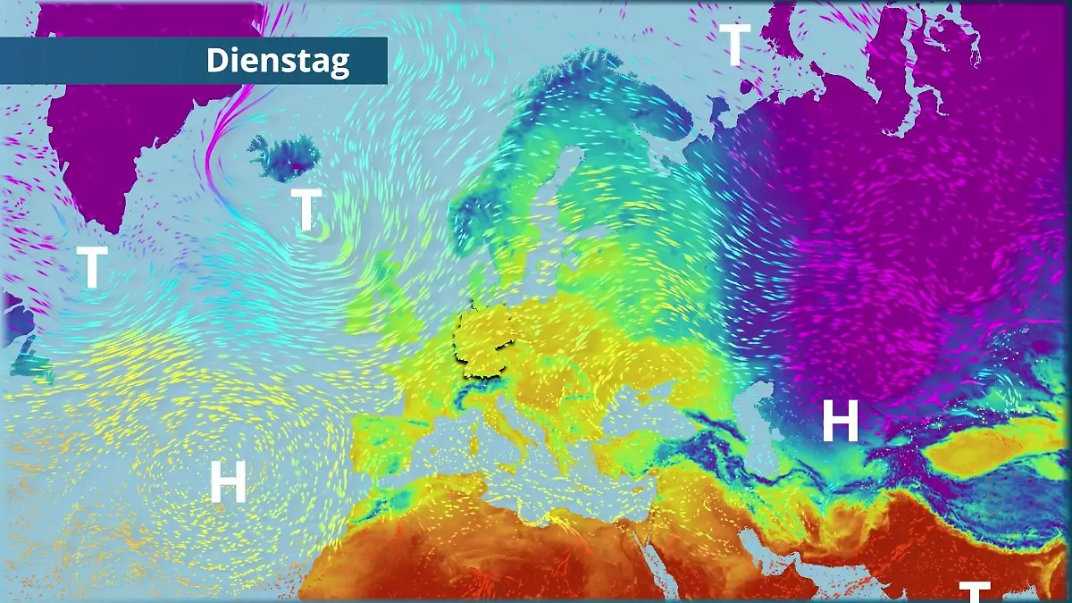Prognose vom 9. März Der Strömungsfilm für Europa für 5 Tage