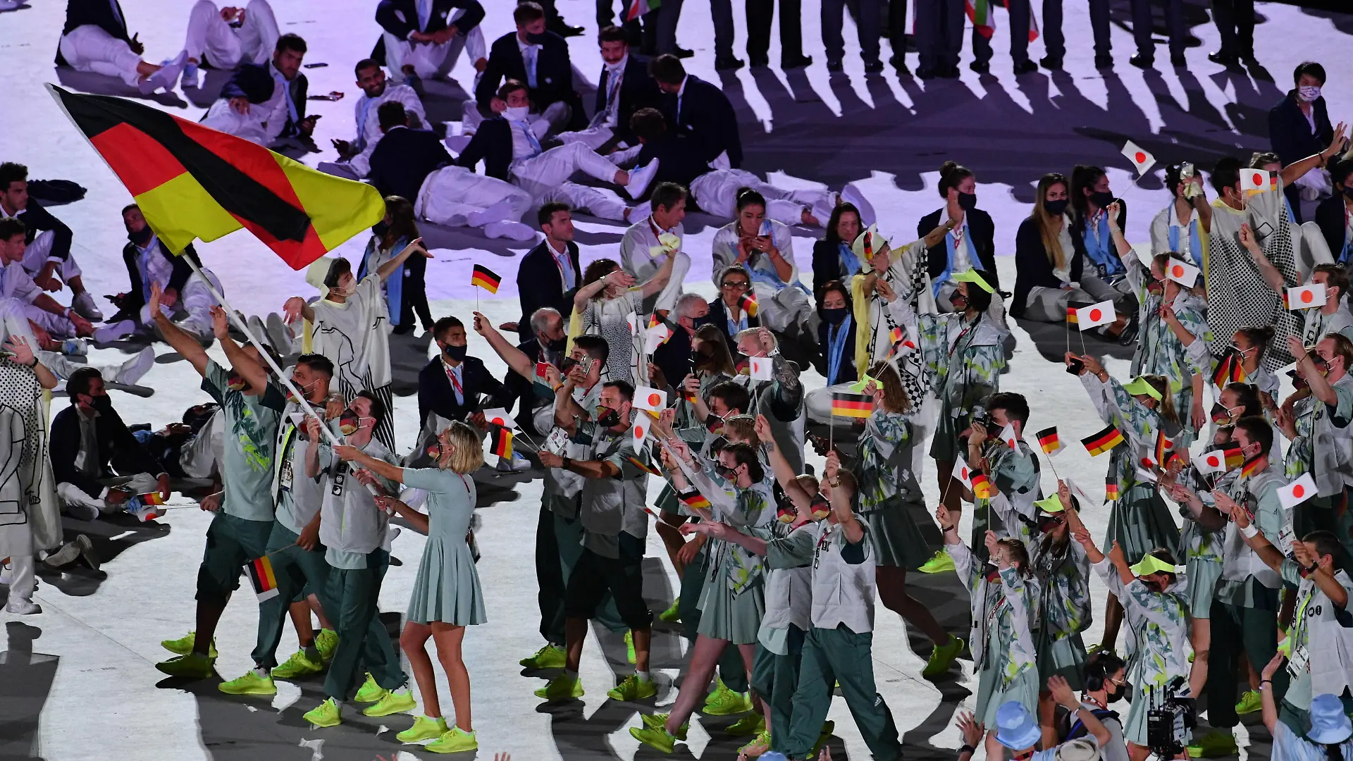 Germany delegation GER, JULY 23, 2021 : Tokyo 2020 Olympic Games, Olympische Spiele, Olympia, OS Opening Ceremony at the Olympic Stadium in Tokyo, Japan. Noxthirdxpartyxsales PUBLICATIONxNOTxINxJPN 165278090