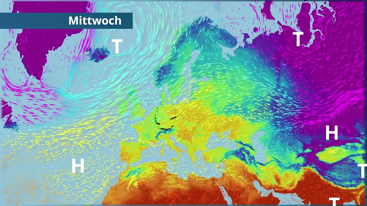 Prognose vom 10. März Der Strömungsfilm für Europa für 5 Tage