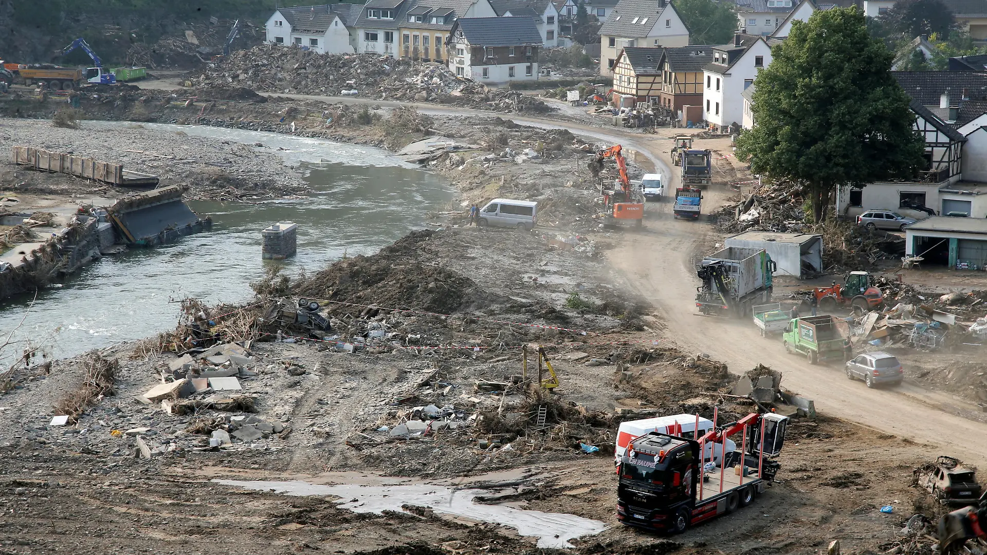 General view following heavy rainfalls in Altenburg, Germany, July 23, 2021. REUTERS/Leon Kuegeler