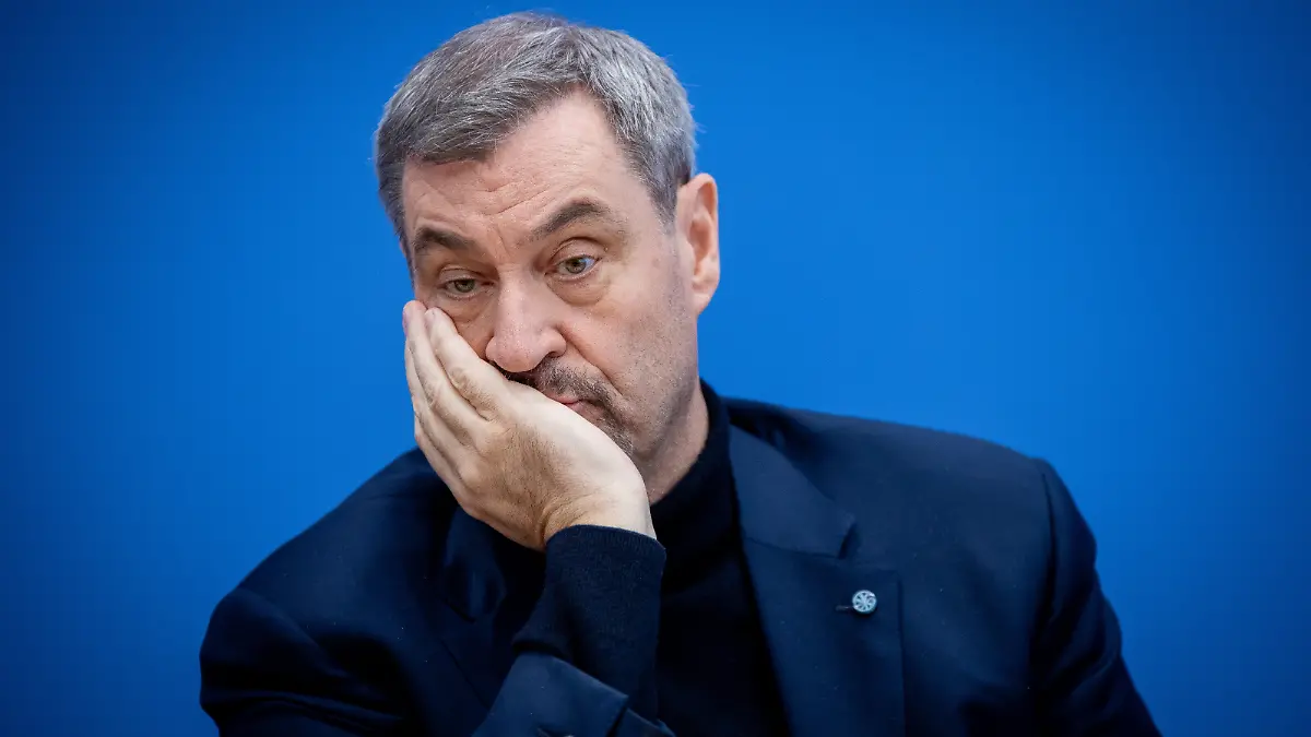Markus Soeder, Ministerpraesident von Bayern, aufgenommen in der Bundespressekonferenz, Berlin, 30.01.2026.
