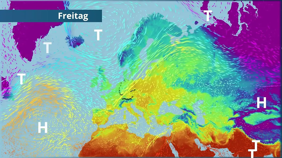 Prognose vom 12. März Der Strömungsfilm für Europa für 5 Tage