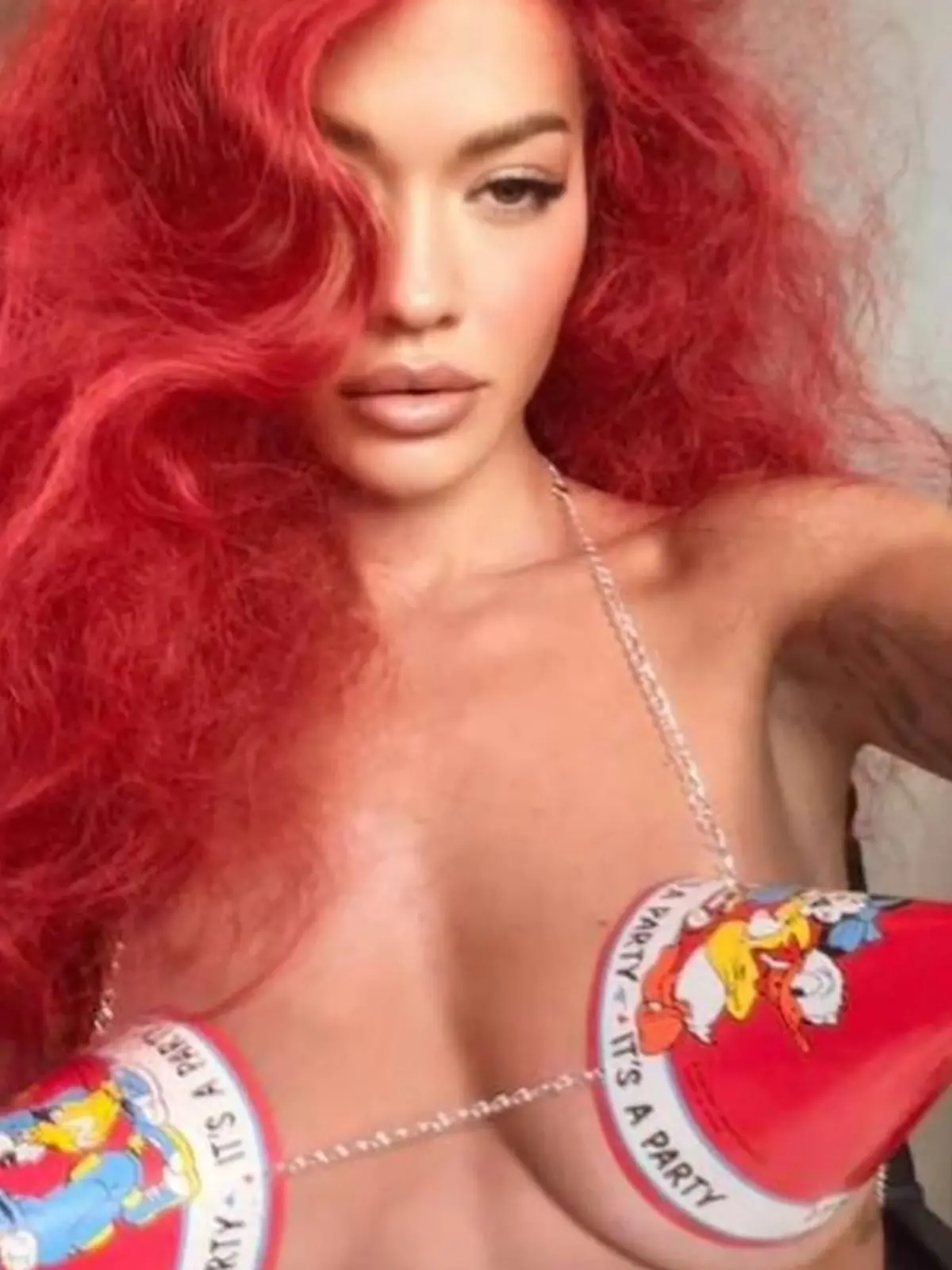 Bild zu: "Partyhütchen als sexy Dessous! Sängerin setzt auf Pappe statt Stoff"