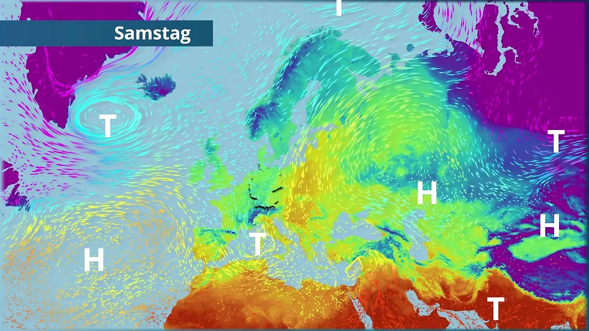 Prognose vom 13. März Der Strömungsfilm für Europa für 5 Tage