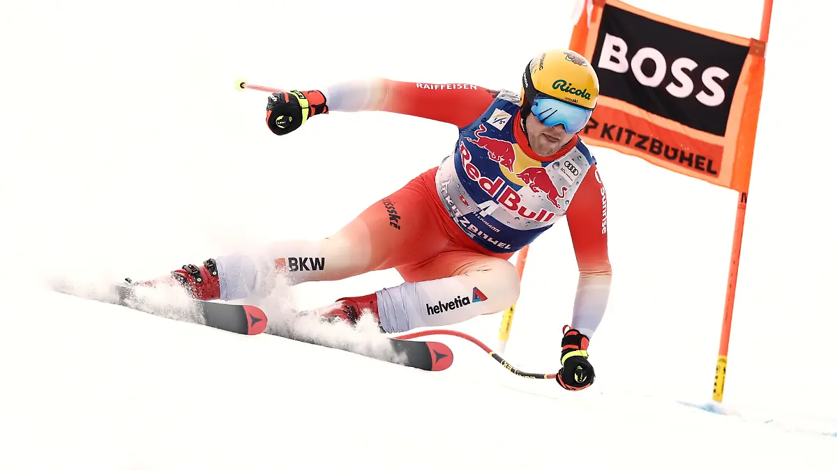 Ski alpin: Weltcup, Abfahrt, Männer. Niels Hintermann (Schweiz) in Aktion. (zu dpa: «Ski-Rücktritt nach Krebs-Genesung: «Zweites Leben geschenkt»») +++ dpa-Bildfunk +++