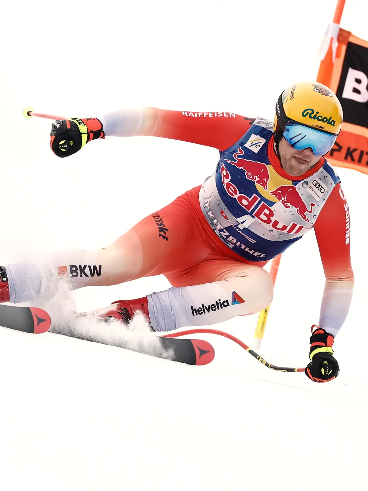 Ski alpin: Weltcup, Abfahrt, Männer. Niels Hintermann (Schweiz) in Aktion. (zu dpa: «Ski-Rücktritt nach Krebs-Genesung: «Zweites Leben geschenkt»») +++ dpa-Bildfunk +++