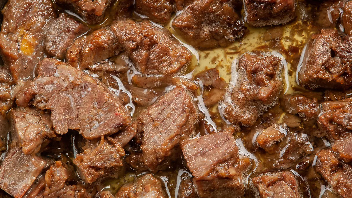 Turkish famous roasted meat closeup