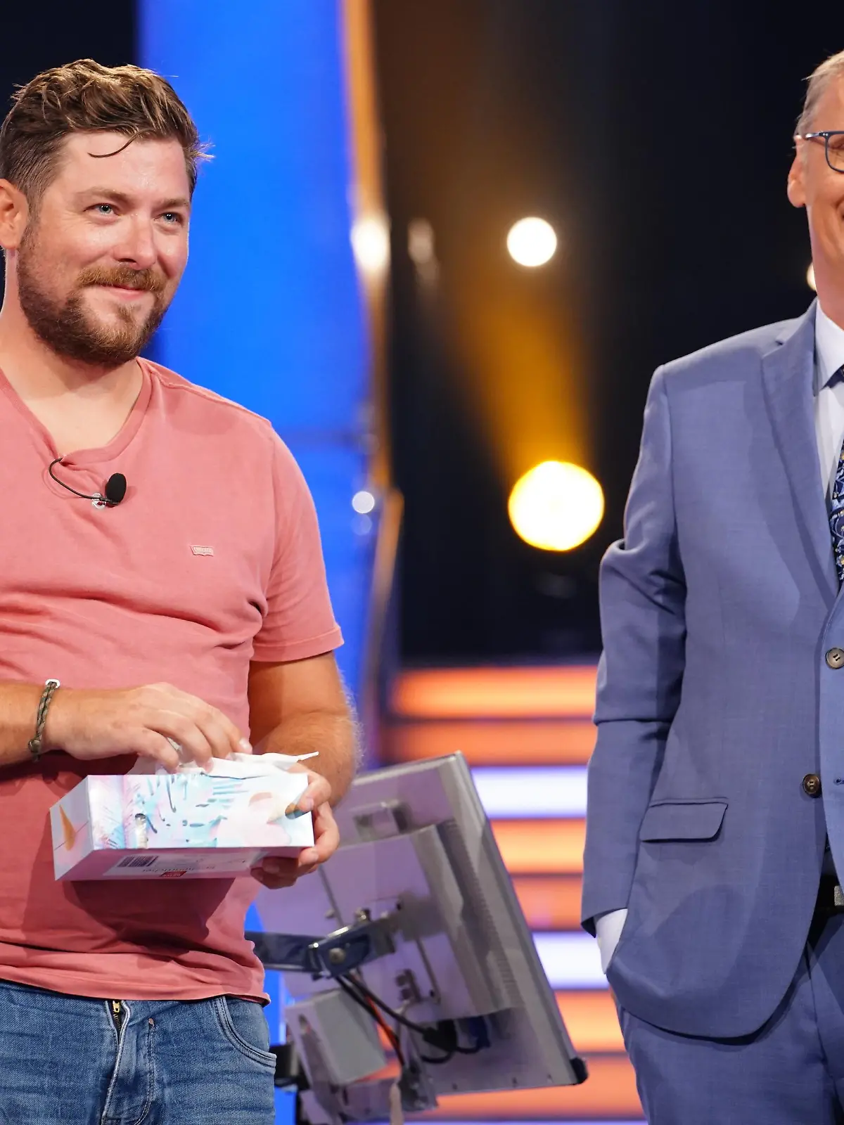 "Wer wird Millionär?"-Kandidat Tobias Kalbitzer und Moderator Günther Jauch