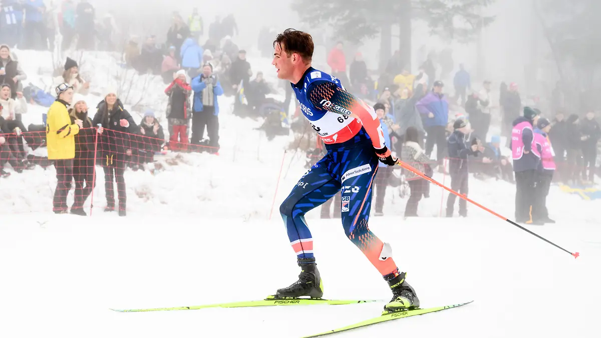 260314 Gabriel Gledhill of Great Britain competes in men's 50 km free technique mass start during the FIS Cross-Country World Cup on March 14, 2026 in Oslo. Photo: Jon Olav Nesvold / BILDBYRÅN / COP 217 / JE0132 skidor cross-country skiing langrenn fis world cup holmenkollen bbeng