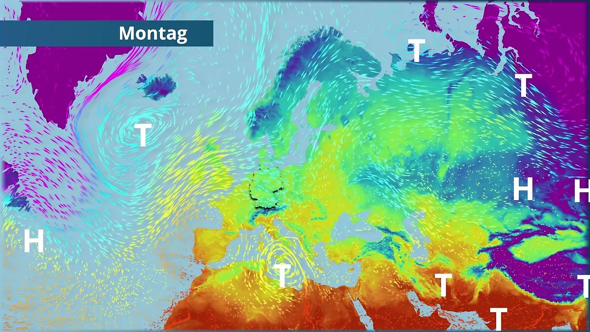 Prognose vom 15. März Der Strömungsfilm für Europa für 5 Tage