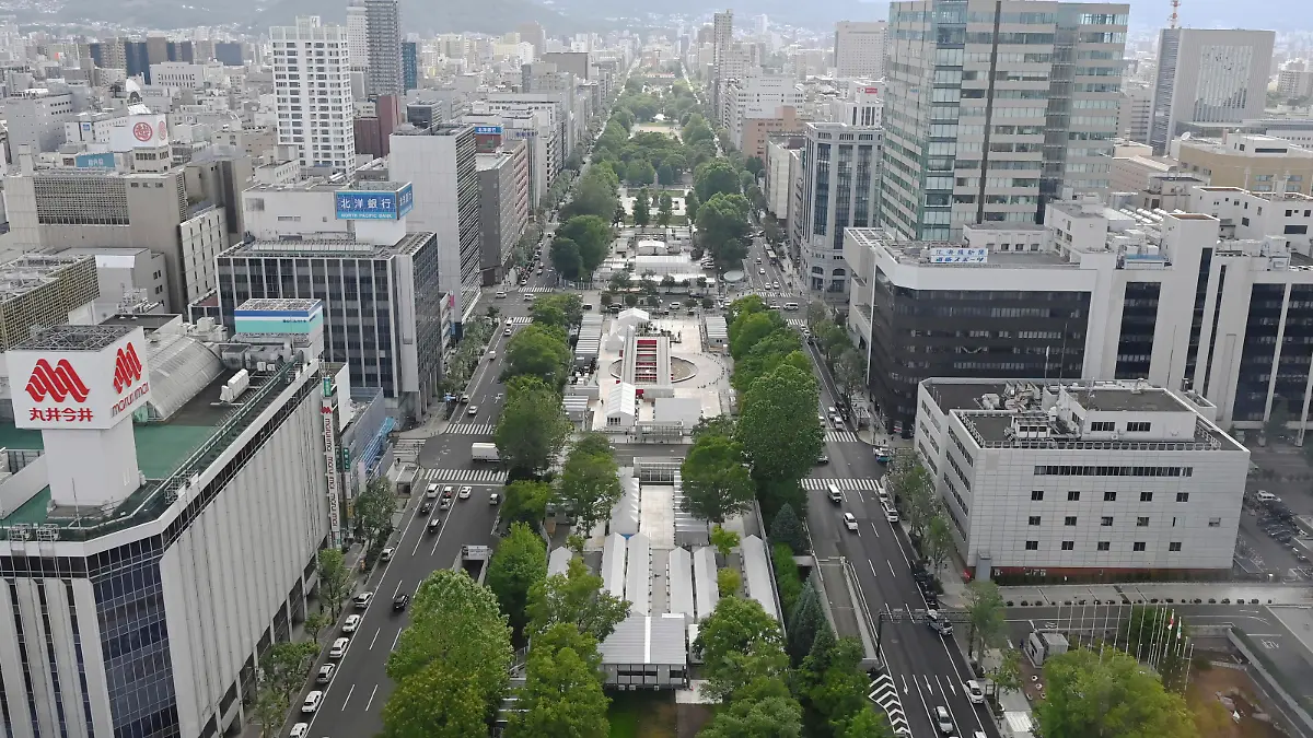 Der Marathon führt auch durch den Sapporo Odori Park.