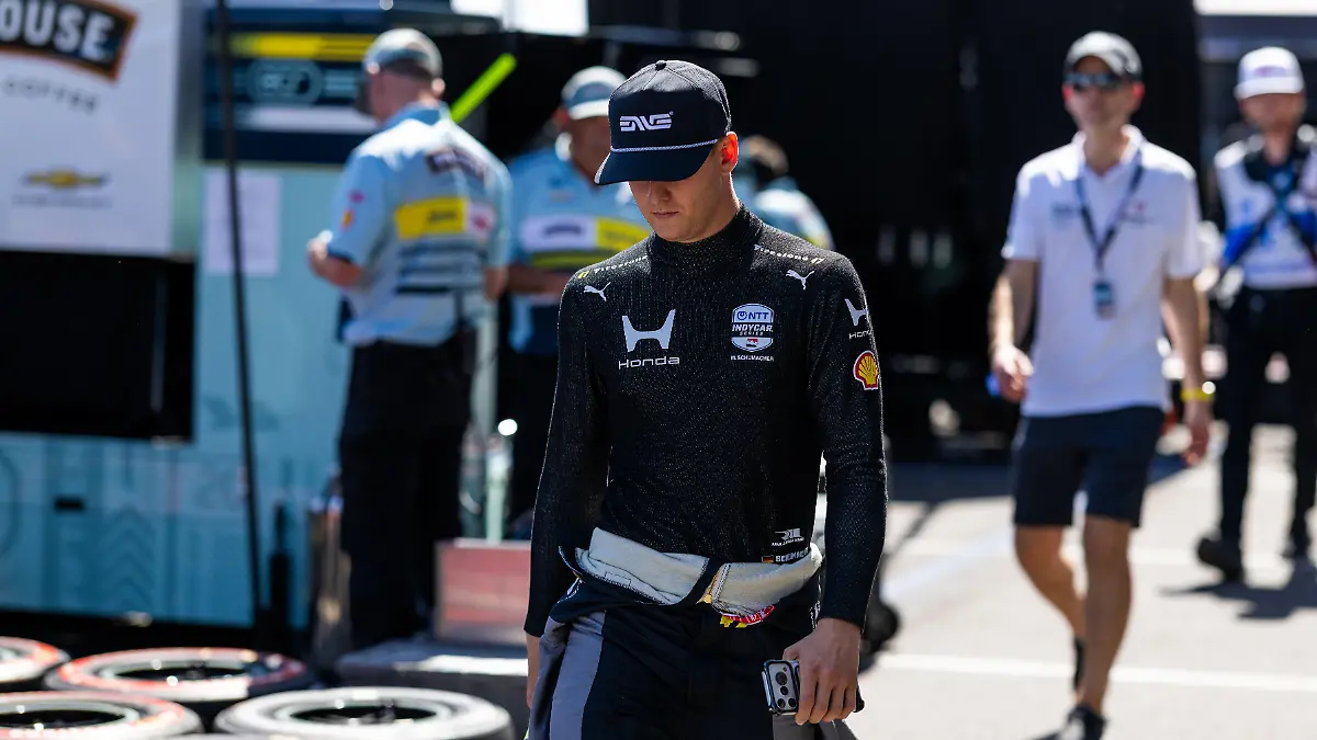 Mick Schumacher prepares for qualifying during the inaugural INDYCAR Grand Prix of Arlington in Arlington, Texas, on March 14, 2026. (Photo by Reginald Mathalone/NurPhoto)