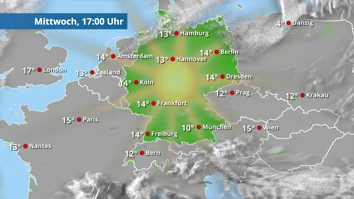 Prognose vom 18. März Der Regen- und Wolkenfilm für 48 Stunden