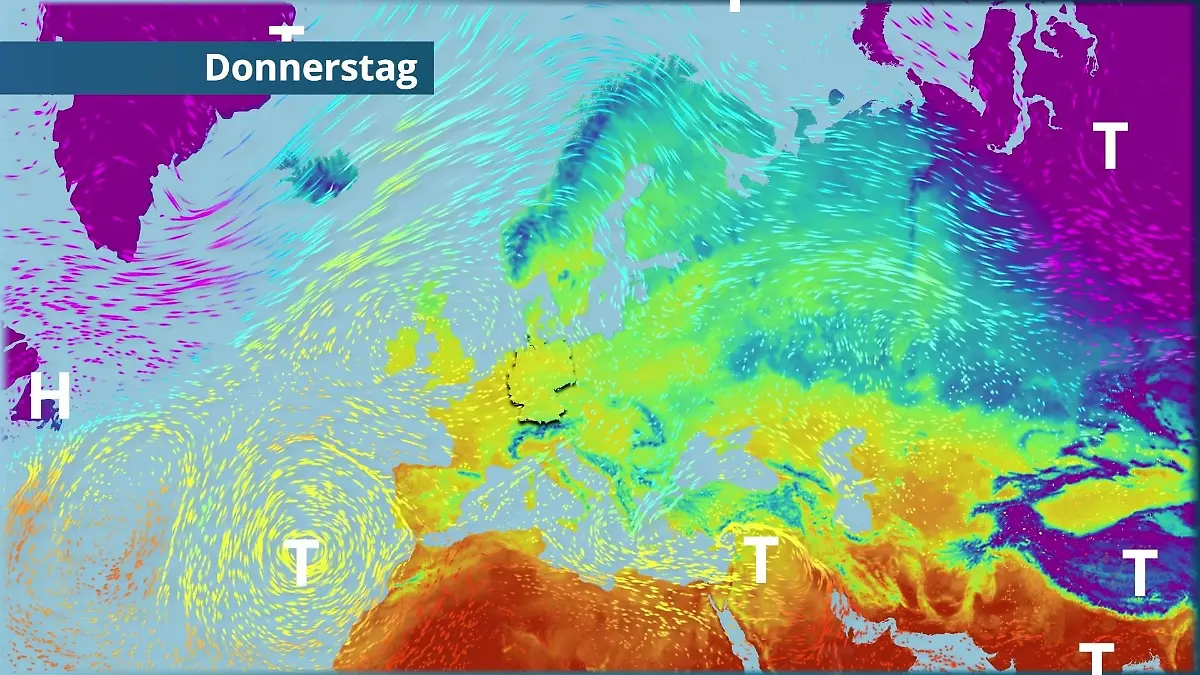 Prognose vom 18. März Der Strömungsfilm für Europa für 5 Tage