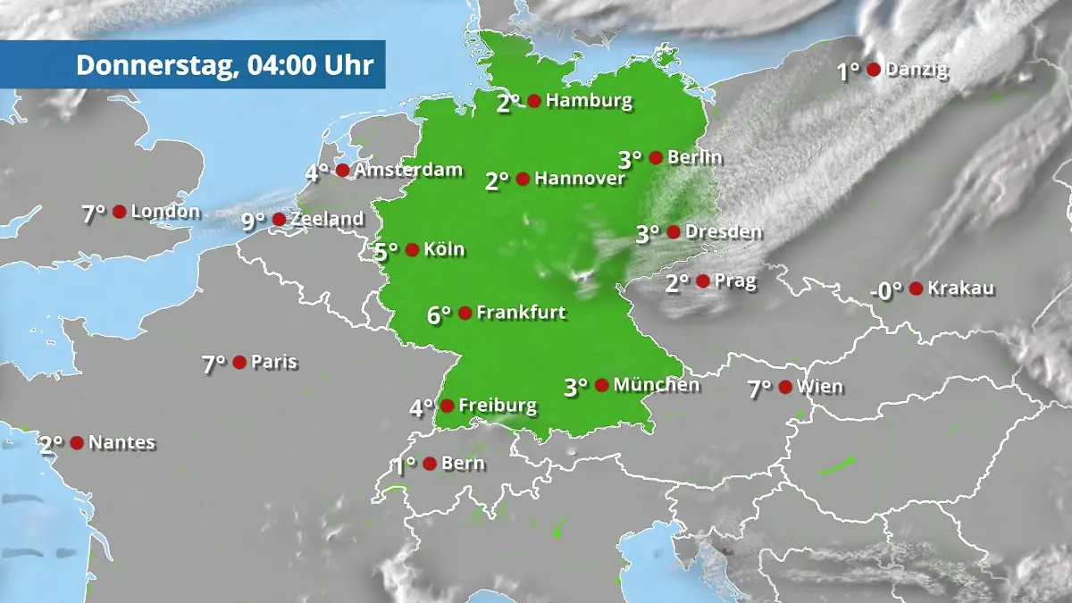 Prognose vom 18. März Der Regen- und Wolkenfilm für 48 Stunden
