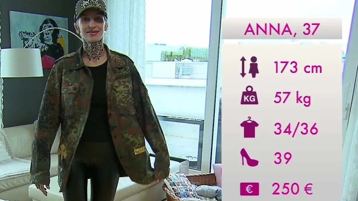 Shopping Queen: Die tätowierte Kandidatin Anna im Stylecheck: Größe, Gewicht, Kleidergröße und Co.