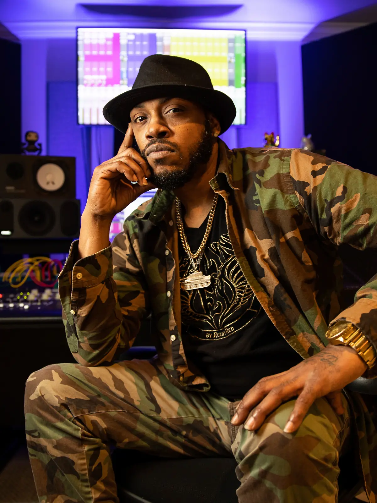 Rapper Mystikal poses for a portrait in Baton Rouge, La. on Jan. 22, 2021. Mystikal, whose birth name is Michael Lawrence Tyler, wants to make changes to his career — and life — as he tries to find harmony beyond a troubled past. He plans to start work on a live instrumentation project. (AP Photo/Rusty Costanza)