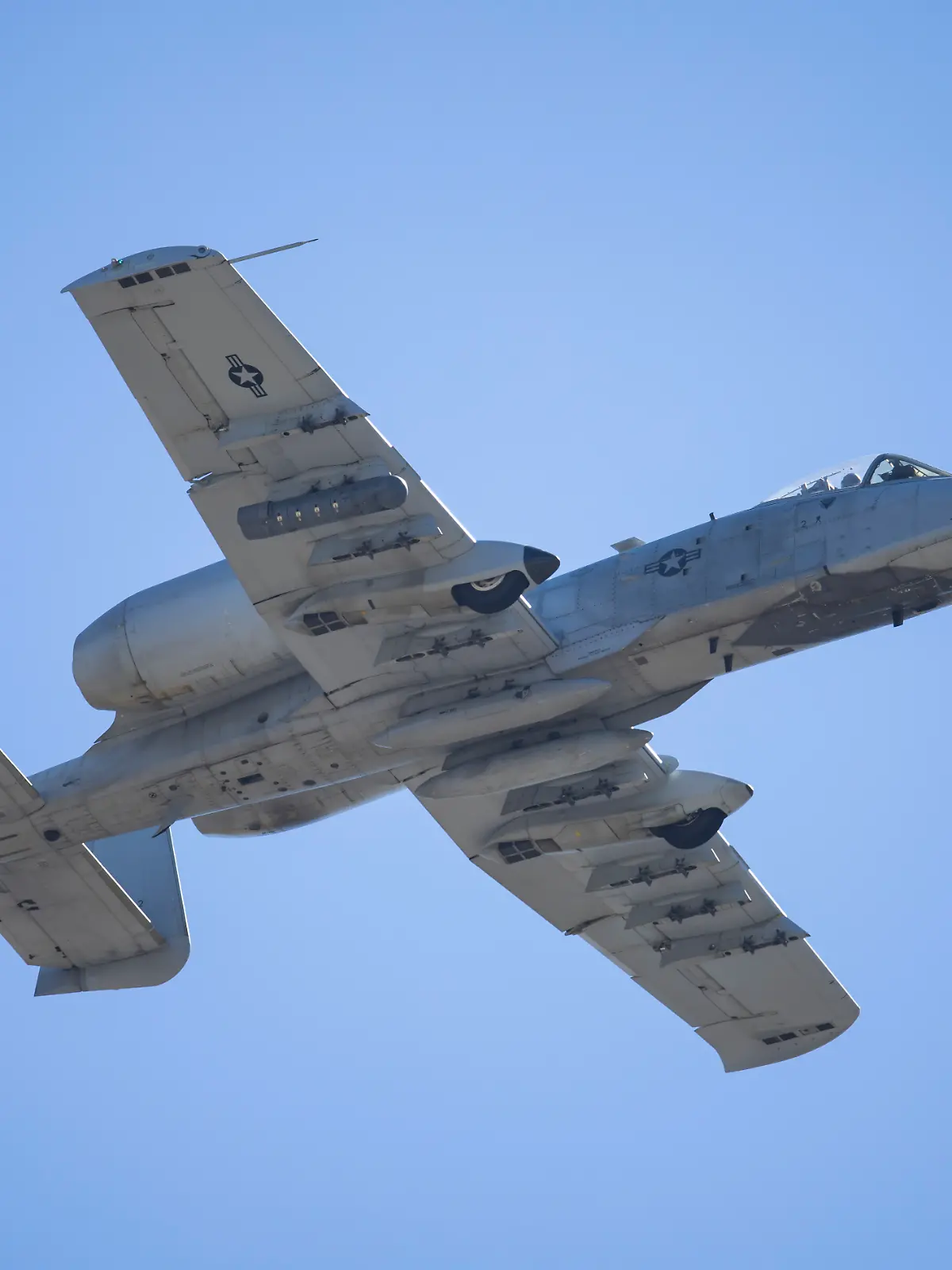 Mar 20, 2022; Hampton, Georgia, USA; Detailed view of an A-10 Warthog jet during a flyover prior to the Folds of Honor QuikTrip 500 at Atlanta Motor Speedway. Mandatory Credit: Mark J. Rebilas-USA TODAY Sports