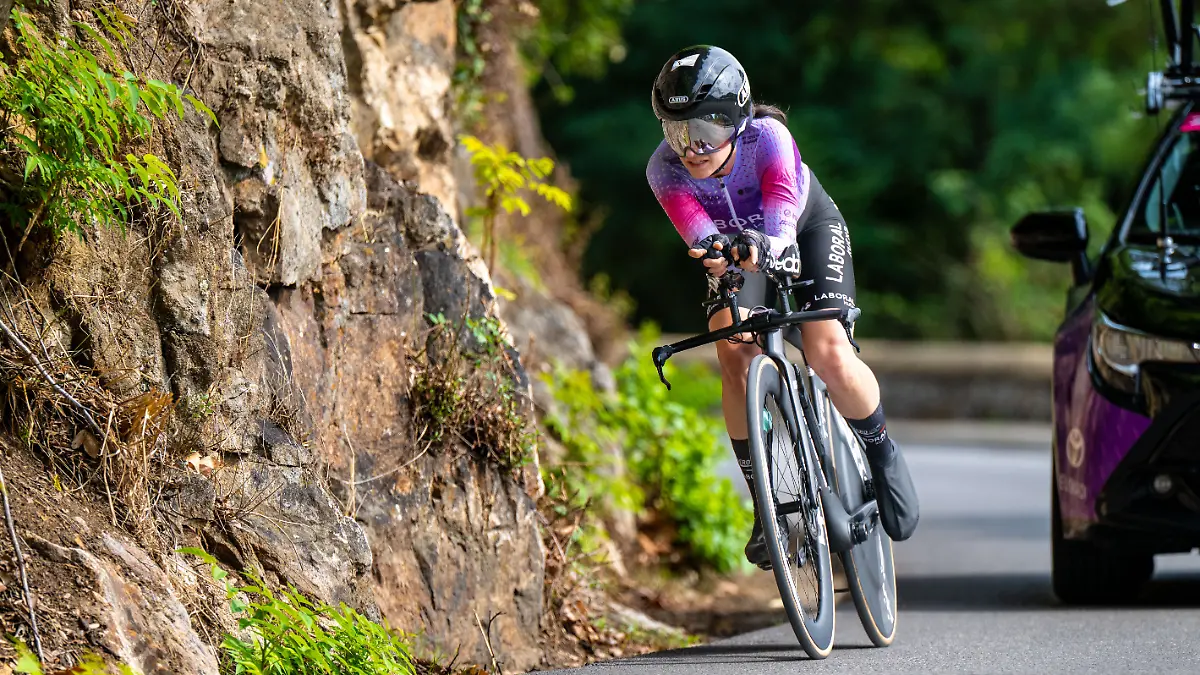 Silvestri Debora during the TCFIA 2025, Tour cycliste féminin international de l'Ardèche, Stage 4, Individual Time Trial, Vals-les-Bains (20,1 Km) on 12 September 2025 in Vals-les-Bains, France - Photo Florian Frison / DPPI