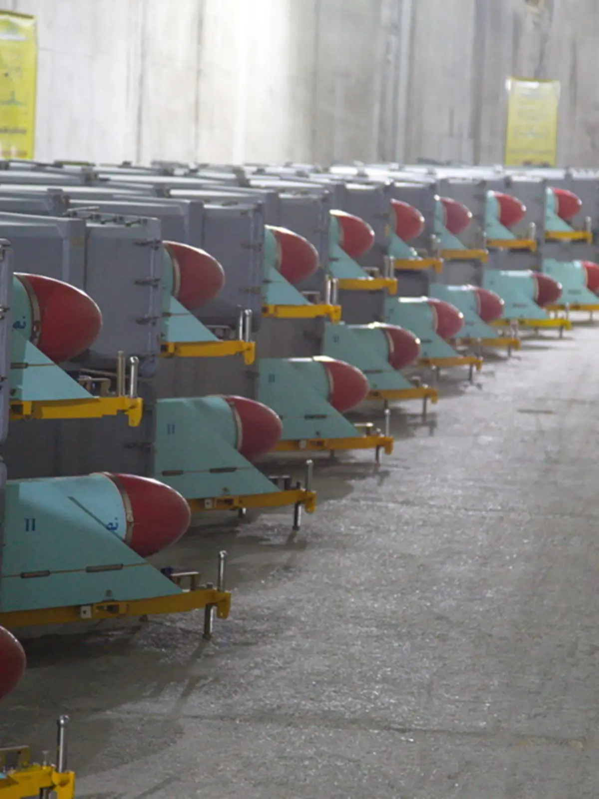 Iranian missiles are seen at an underground of the new "missile cite" of Iran's Revolutionary Guards naval unit at an undisclosed location in Iran, in this picture obtained on March 15, 2021. IRGC/WANA (West Asia News Agency)/Handout via REUTERS ATTENTION EDITORS - THIS IMAGE HAS BEEN SUPPLIED BY A THIRD PARTY.