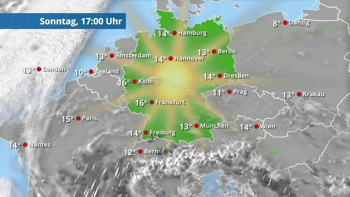 Prognose vom 22. März Der Regen- und Wolkenfilm für 48 Stunden