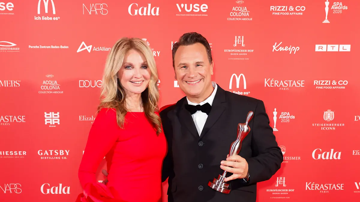 Frauke Ludowig hielt bei den SPA AWARDS 2026 die Laudatio auf Guido Maria Kretschmer. Er bekam den „Authenticity Award”.