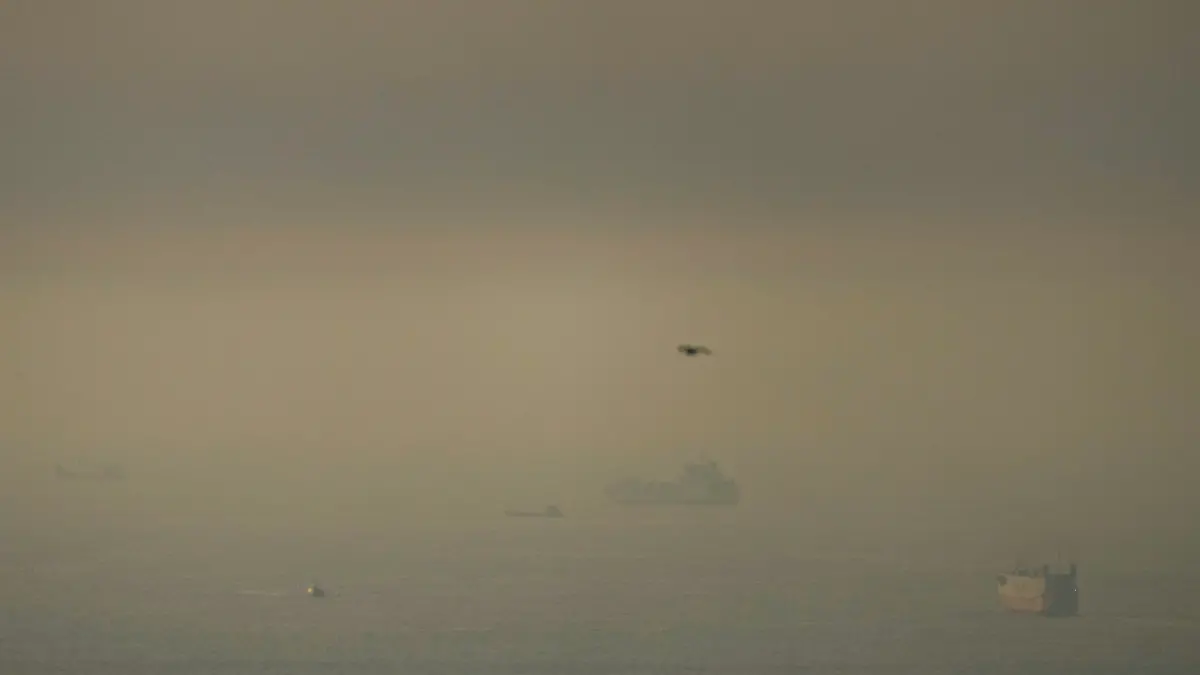 Frachtschiffe fahren im Arabischen Golf in Richtung der Straße von Hormus. +++ dpa-Bildfunk +++