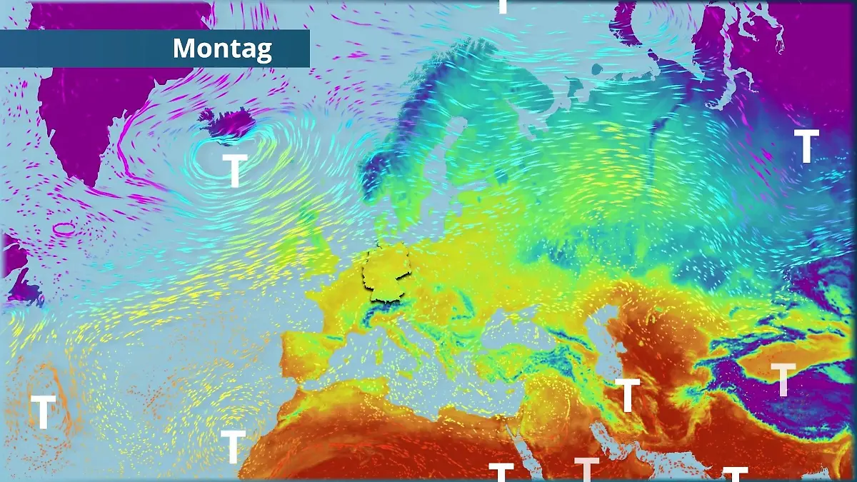 Prognose vom 22. März Der Strömungsfilm für Europa für 5 Tage