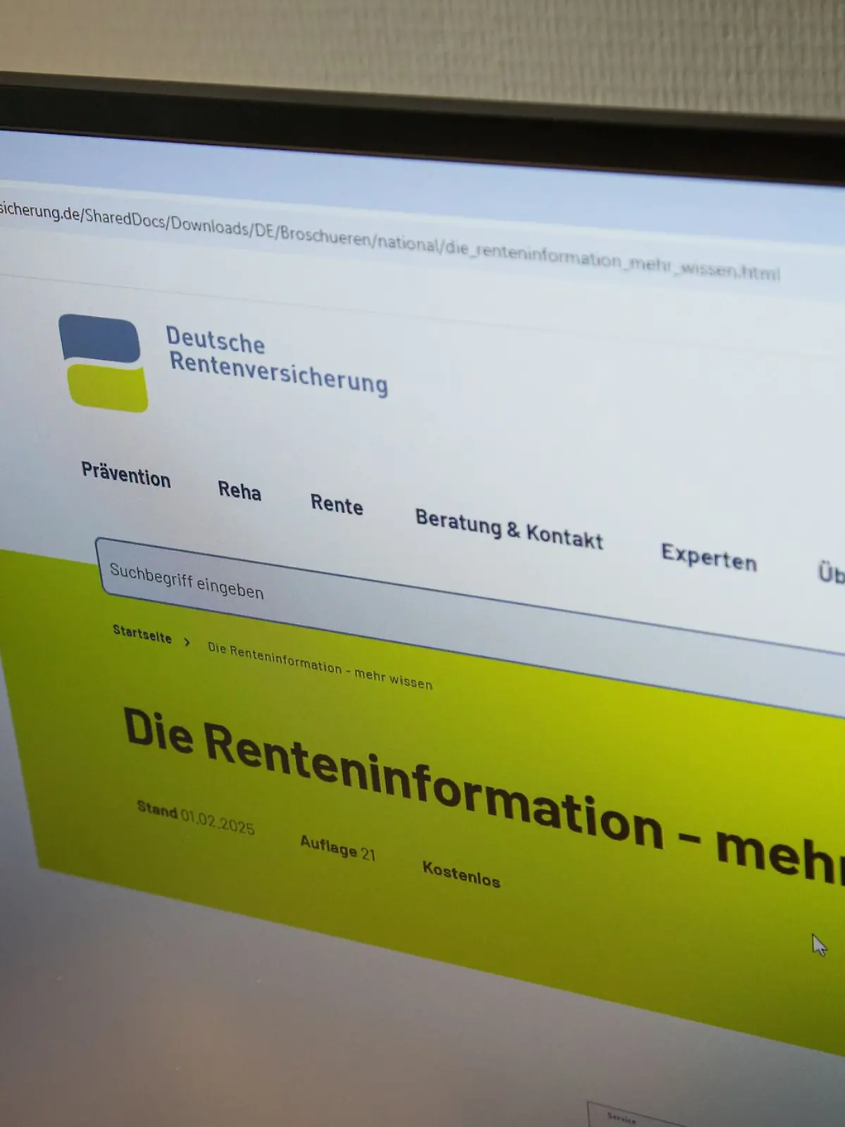 Auf der Website der Deutsche Rentenversicherung können Versicherte, Rentner und Hinterbliebene zahlreiche Dokumente kostenlos online anfordern. 
