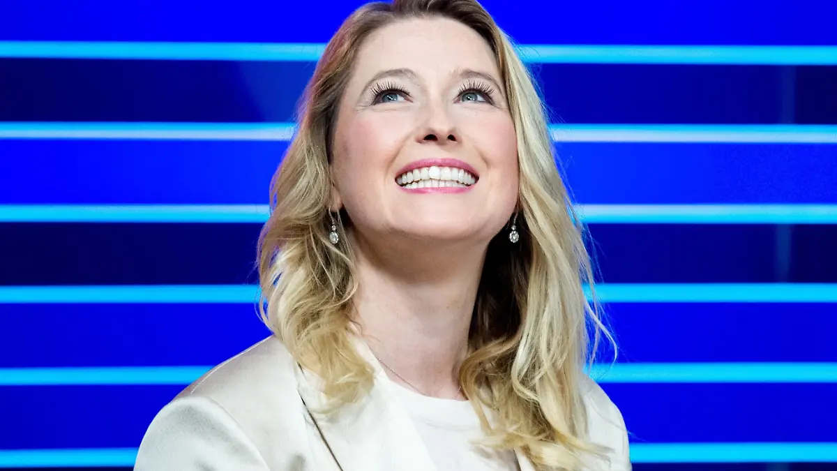 Lencke Wischhusen, FDP-Fraktionschefin in der Bremer Bürgerschaft, lacht am Abend der Landtagswahl 2019 in Bremen. (zu dpa: «Bremer FDP-Spitzenfrau wird Mutter») +++ dpa-Bildfunk +++