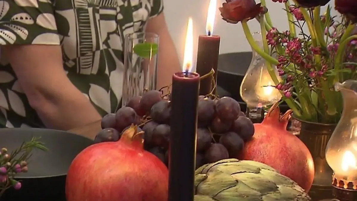 Detail von Apis Tischdeko: Obst-Arrangement