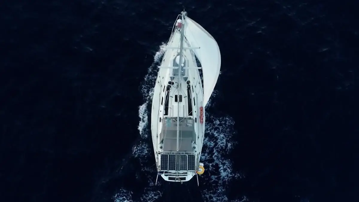 Mit diesem Boot überquerte Jonna Kilian-Vostell den Atlantik