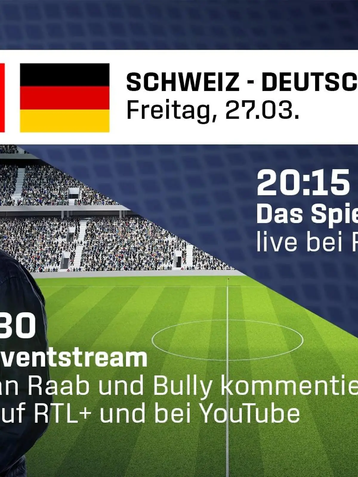 Bild zu: "Streaming-Hammer: Raab und Bully kommentieren Schweiz - Deutschland live!"