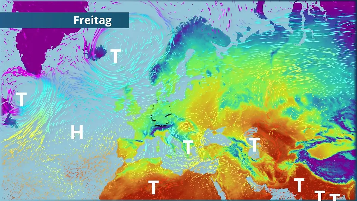 Prognose vom 26. März Der Strömungsfilm für Europa für 5 Tage